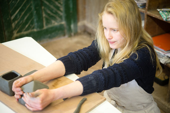 Fleen Doran, working at the school where she takes a weekend class, 2016